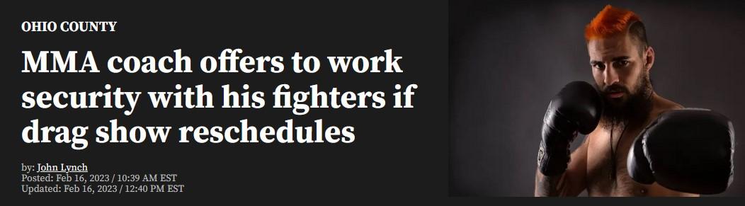 MMA coach offers to work security with his fighters if drag show reschedules