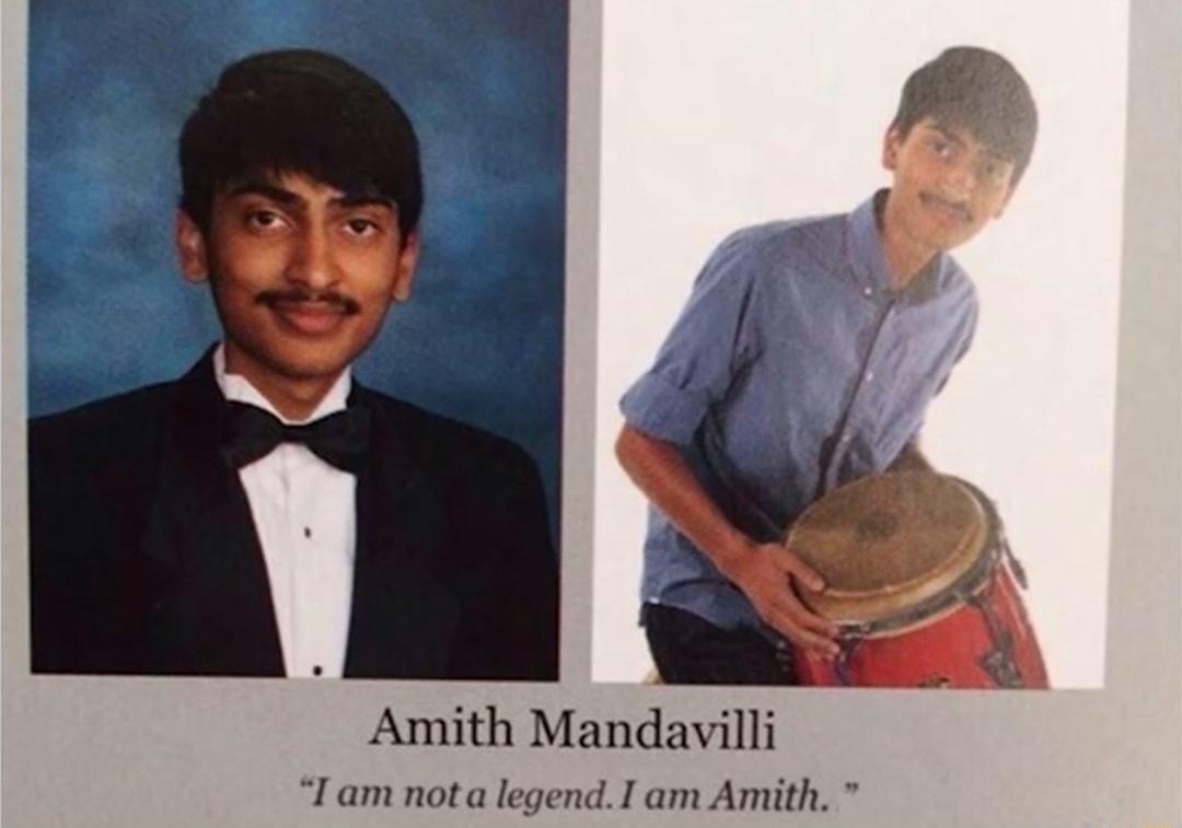 Amith Mandavilli I am not a legendI am Amith