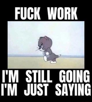 FUGK WORK M STILL GOING IM JUST SAYING