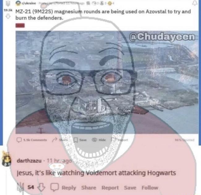 Goiuin ey 9 51 MZ 21 9M225 magnesium rounds are being used on Azovstal to try and burn the defenders