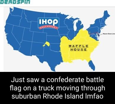 NV R Relelg Te T R E i5 flag on a truck moving through suburban Rhode Island Imfao