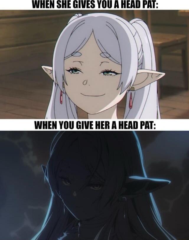 When she gives you a head pat:
When you give her a head pat: