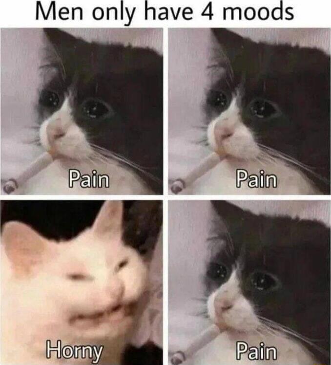Men only have 4 moods