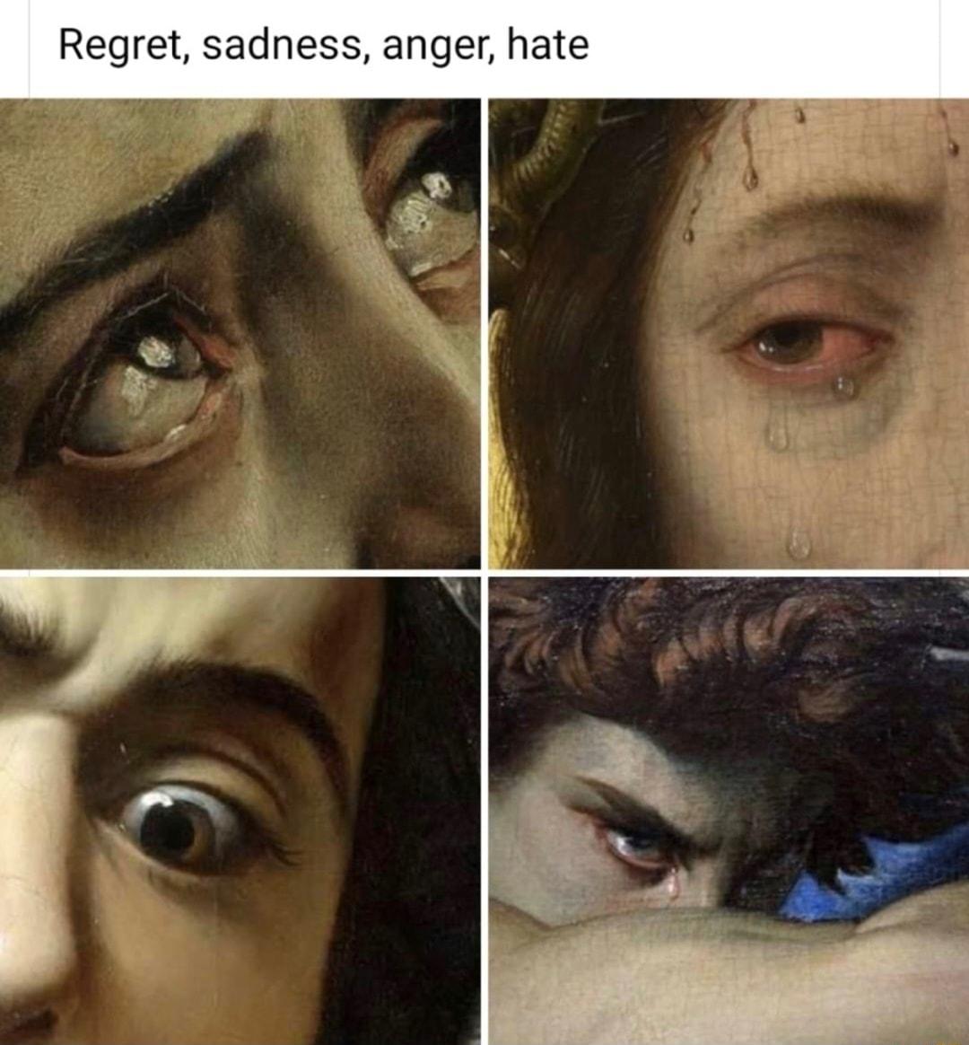 Regret sadness anger hate