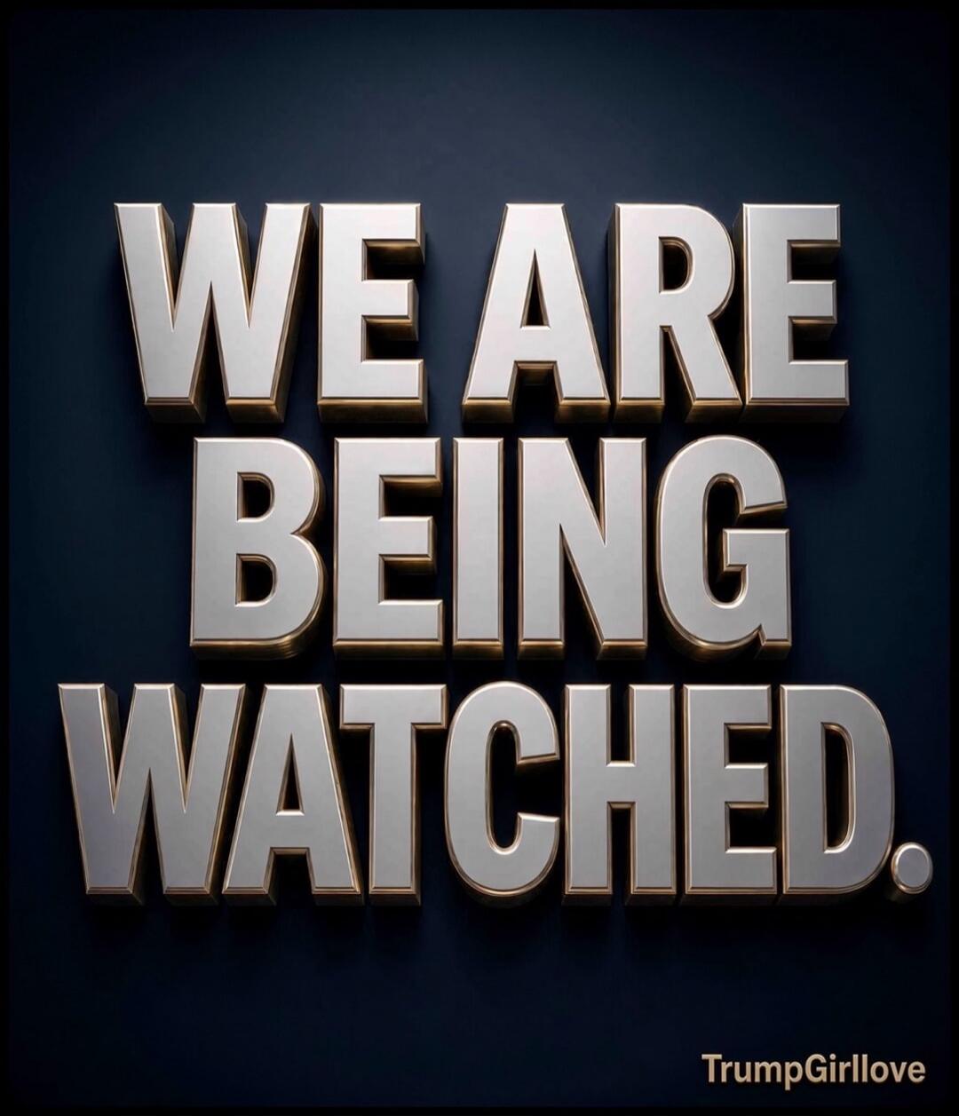 WE ARE BEING WATCHED. TrumpGirllove