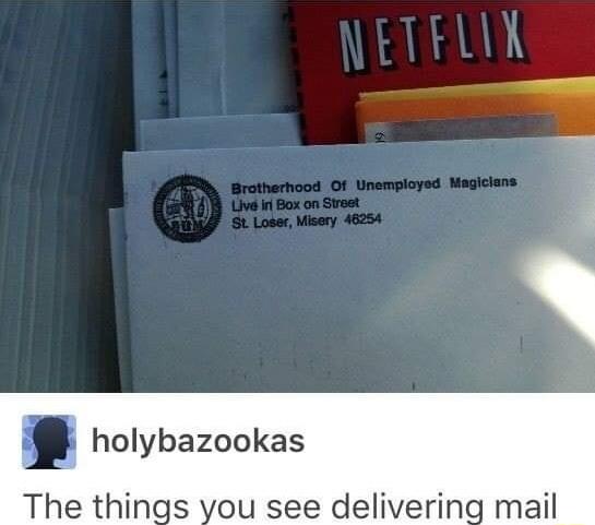 holybazookas The things you see delivering mail