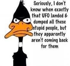 Seriously, I don't know when exactly that UFO landed & dumped all these stupid people, but they apparently aren't coming back for them