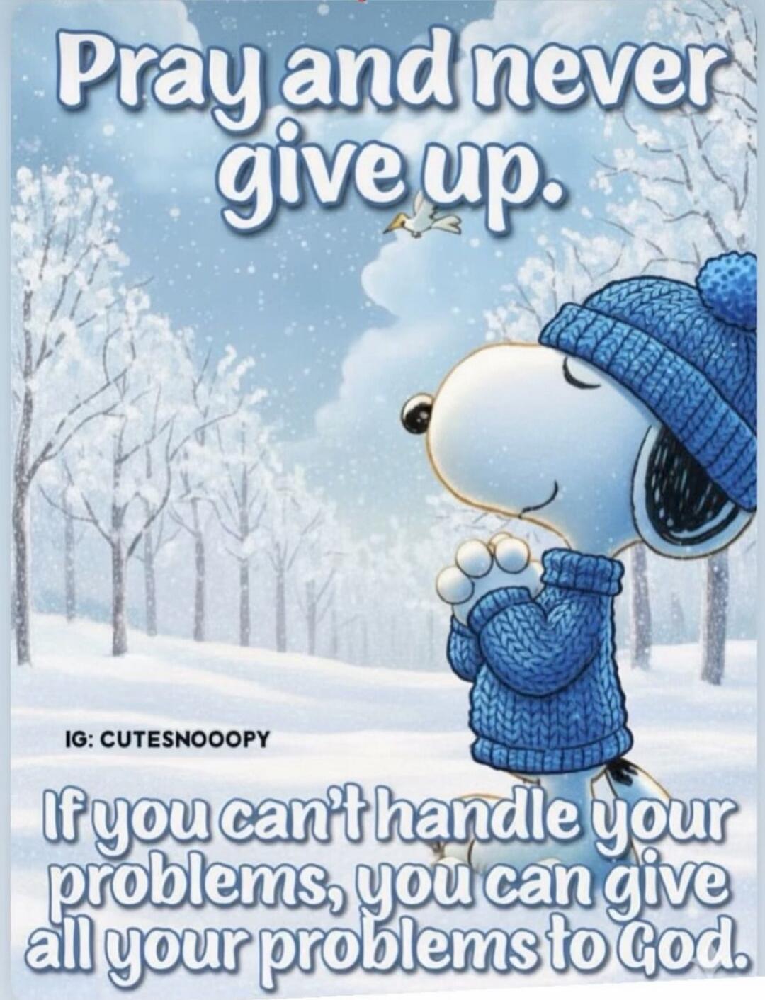 Pray and never give up. If you can't handle your problems, you can give all your problems to God.
