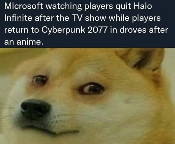 Microsoft watching players quit Halo Infinite after the TV show while players return to Cyberpunk 2077 in droves after ELELIIEN 5