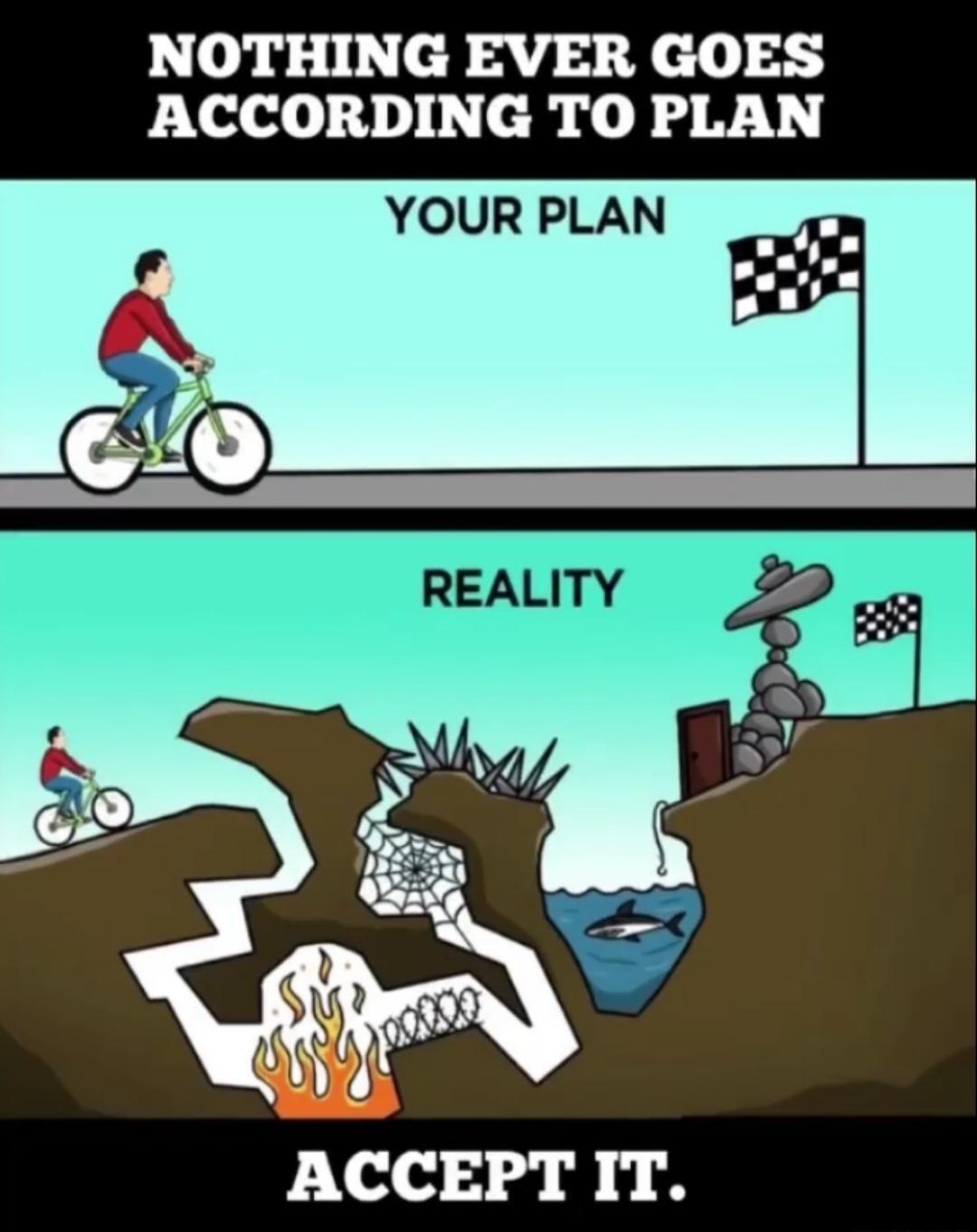 NOTHING EVER GOES ACCORDING TO PLAN ACCEPT IT