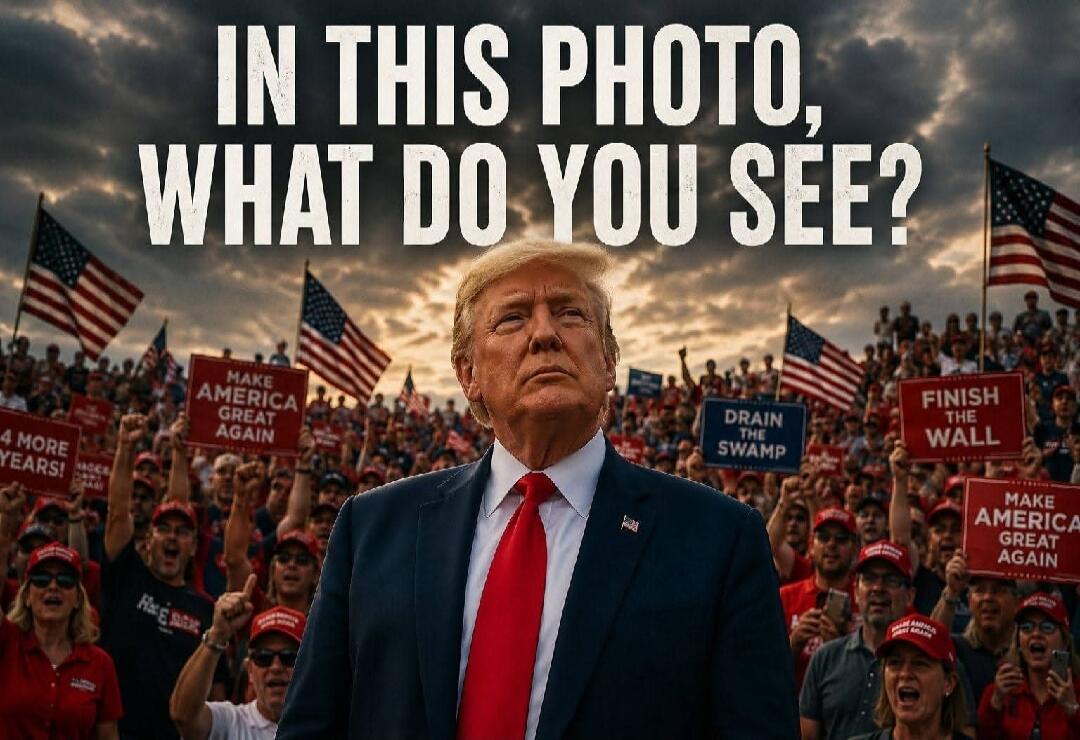 IN THIS PHOTO, WHAT DO YOU SEE? 4 MORE YEARS! MAKE AMERICA GREAT AGAIN DRAIN THE SWAMP FINISH THE WALL