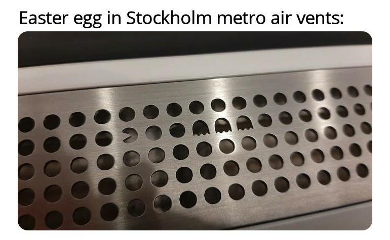 Easter egg in Stockholm metro air vents