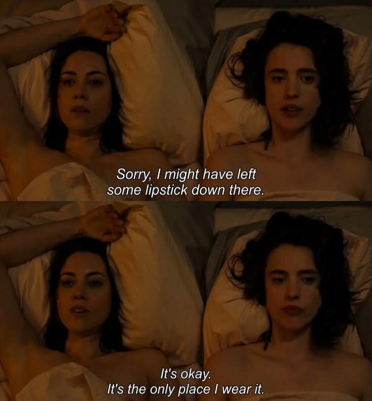 Sorry, I might have left some lipstick down there. It's okay. It's the only place I wear it.