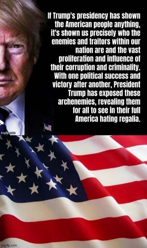 If Trump's presidency has shown the American people anything, It's shown us precisely who the enemies and traitors within our nation are and the vast proliferation and influence of their corruption and criminality. With one political success and victory after another, President Trump has exposed these archenemies, revealing them for all to see in t
