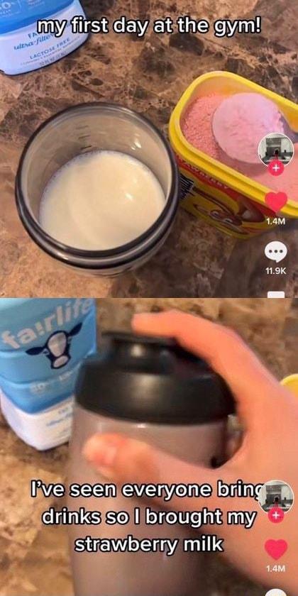 gvenyeng brin _ e strawberw mllk 14M