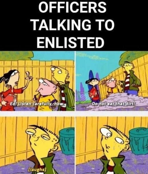 OFFICERS TALKING TO ENLISTED