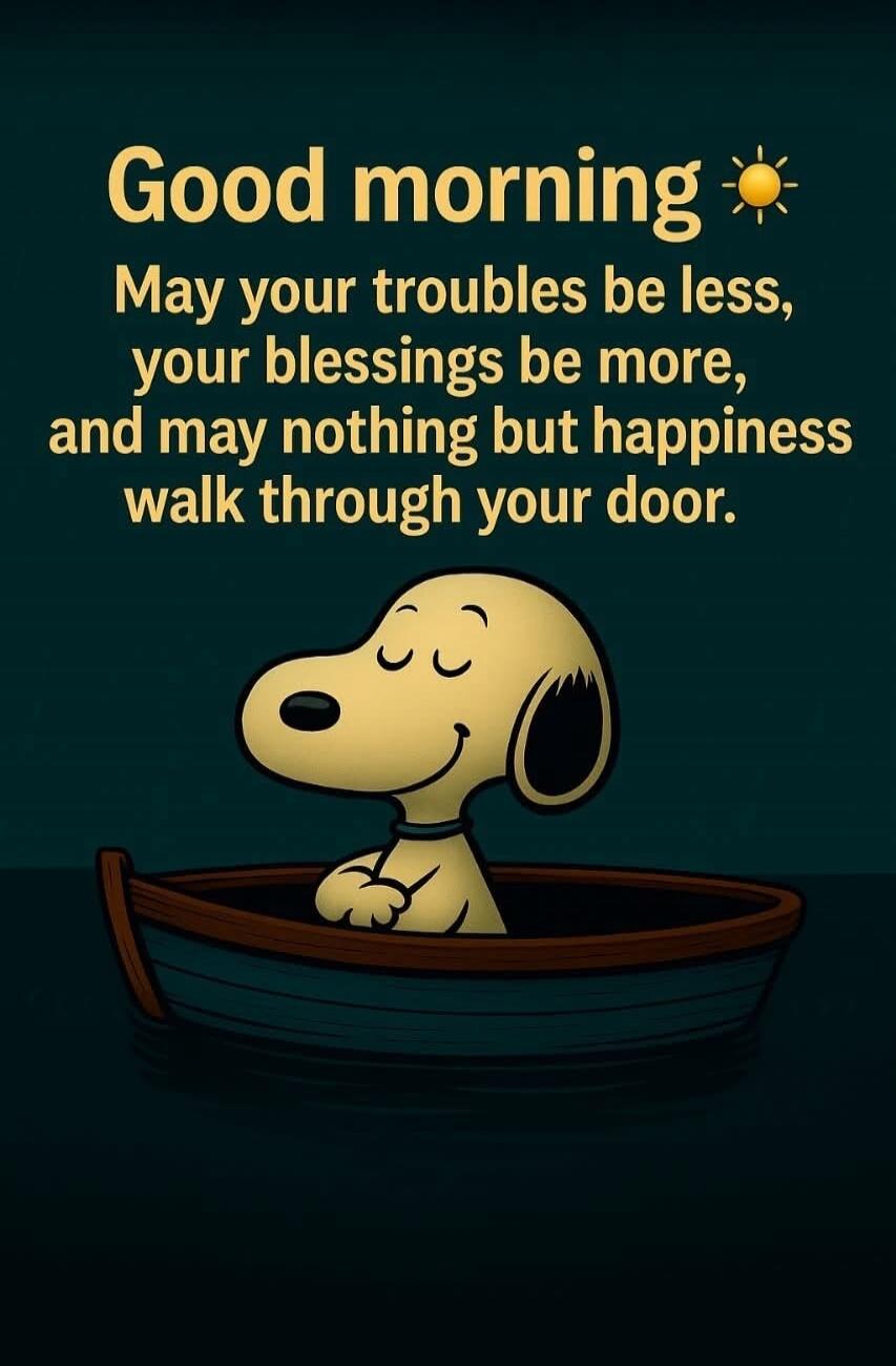Good morning ☀ May your troubles be less, your blessings be more, and may nothing but happiness walk through your door.
