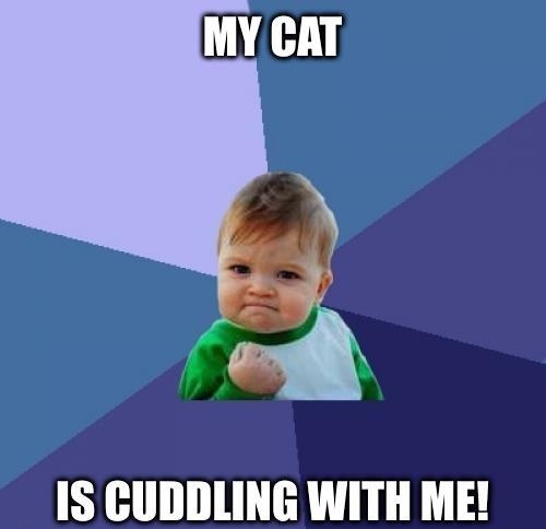 IS CUDDLING WITH ME