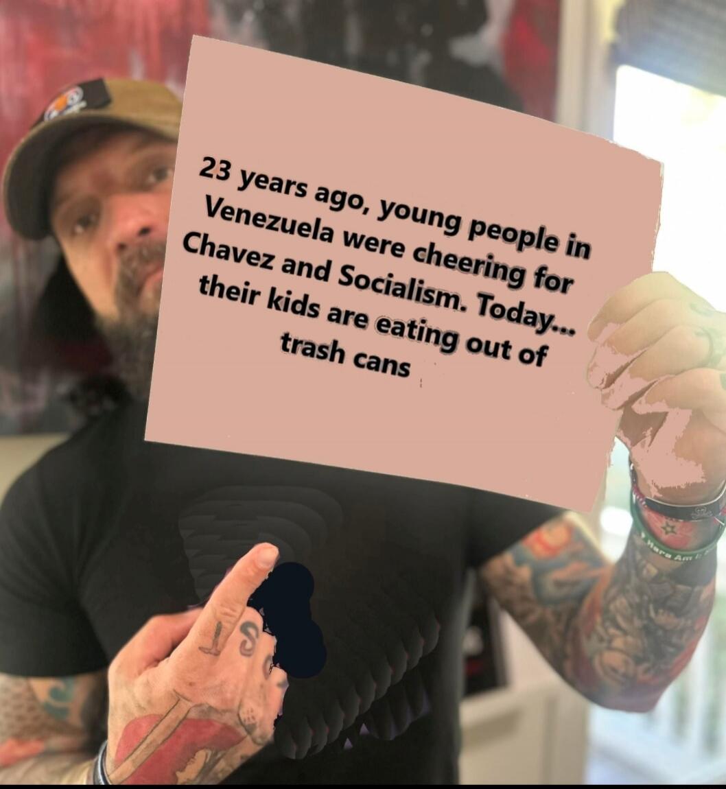 23 years ago, young people in Venezuela were cheering for Chavez and Socialism. Today... their kids are eating out of trash cans