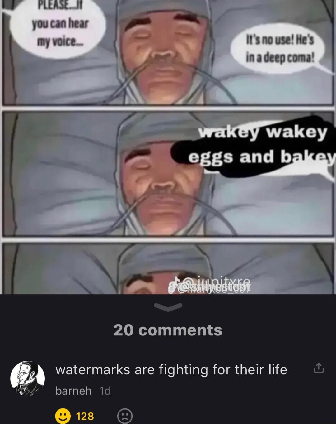 y AL f e you can hear in a deep coma pLR T T ED TS watermarks are fighting for their life bamneh 1d D 128