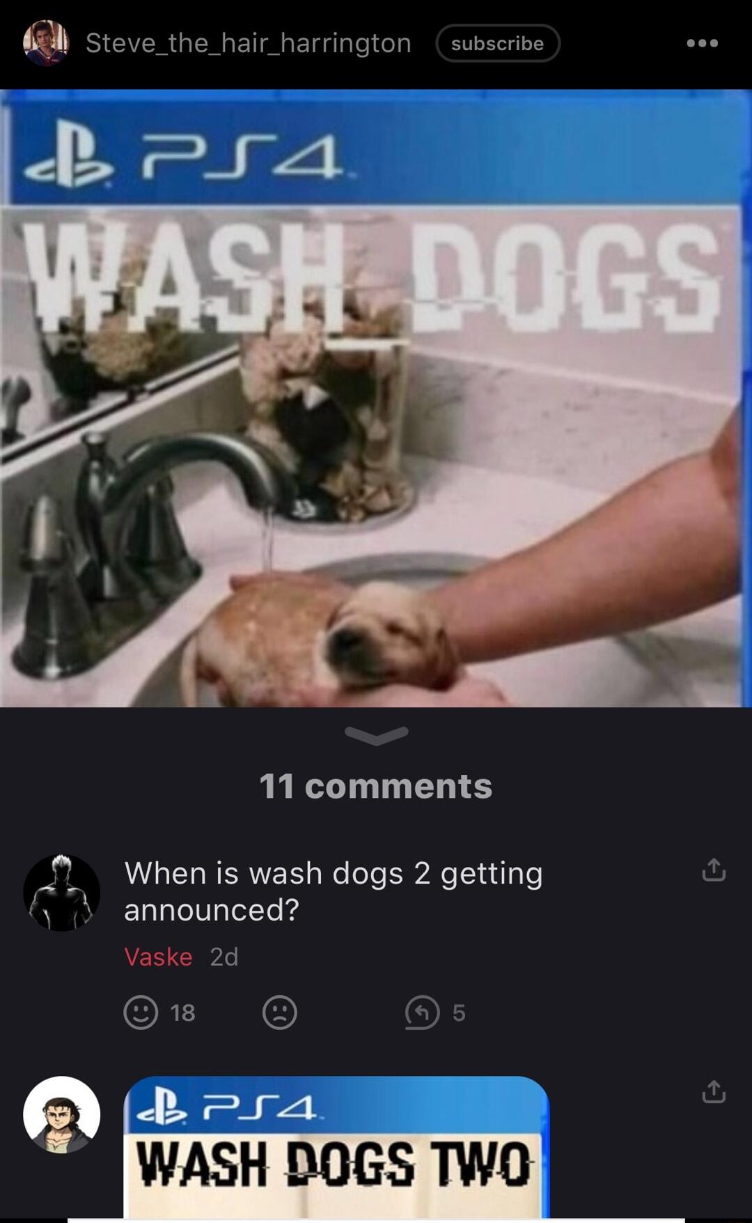e_hair_harrington 11 comments When is wash dogs 2 getting y 4 announced Vaske 2