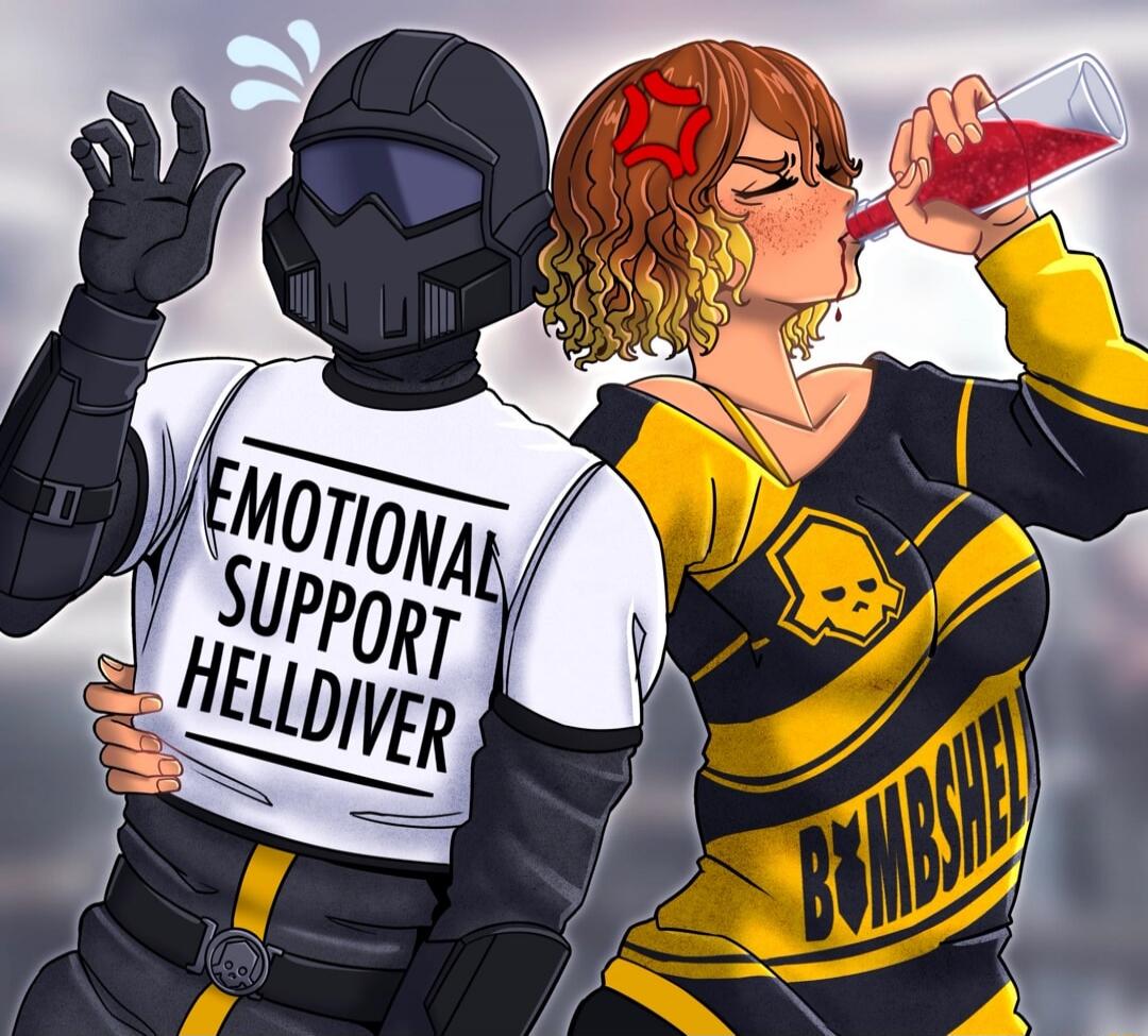 EMOTIONAL SUPPORT HELLDIVER BOMBSHELL