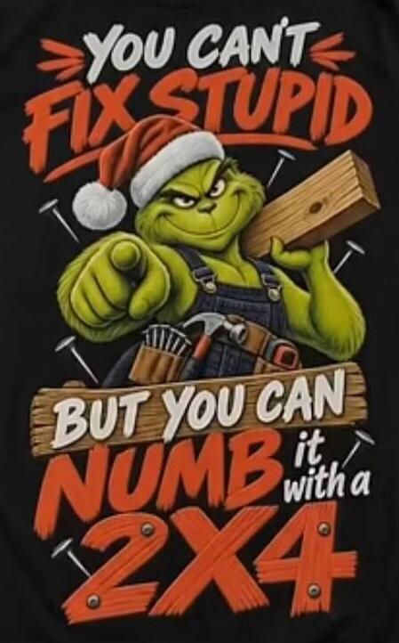 YOU CAN'T FIX STUPID BUT YOU CAN NUMB IT with a 2X4