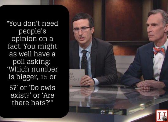 pE You dont need peoples opinion on a fact You might as well have a poll asking Which number is bigger 15 or 5 or Do owls exist or Are there hats