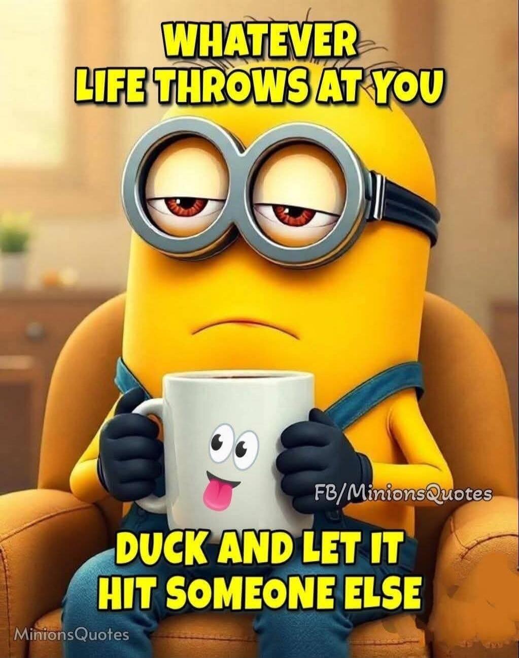 WHATEVER LIFE THROWS AT YOU
DUCK AND LET IT HIT SOMEONE ELSE
