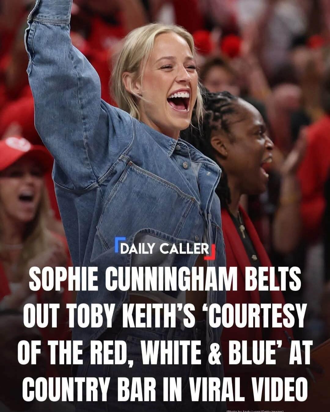 DAILY CALLER SOPHIE CUNNINGHAM BELTS OUT TOBY KEITH'S 'COURTESY OF THE RED, WHITE & BLUE' AT COUNTRY BAR IN VIRAL VIDEO