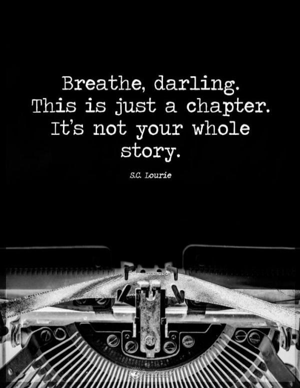 Breathe, darling. This is just a chapter. It's not your whole story. S.C. Lourie