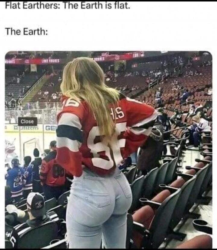 Flat Earthers: The Earth is flat. The Earth: