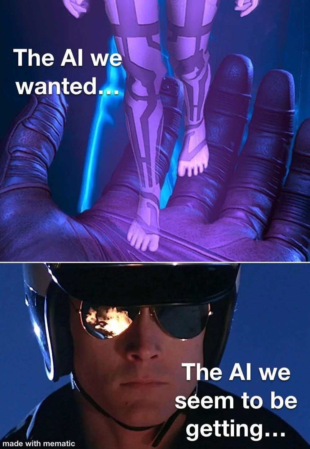 The AI we wanted... The AI we seem to be getting... made with mematic