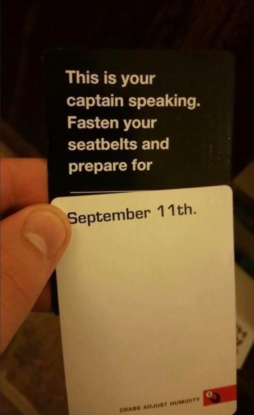September 11th This is your TI ET T LE A Fasten your seatbelts and ICNETCR G