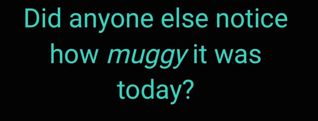 Did anyone else notice how muggy it was today