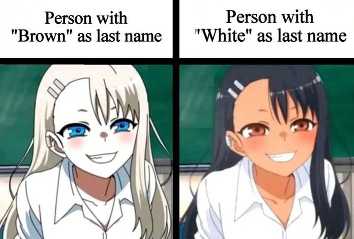 Person with Person with Brown as last name White as last name