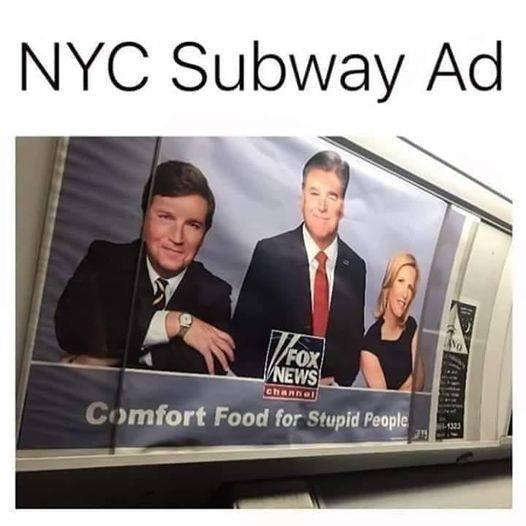 NYC Subway Ad Comfort Food for Stupid Pecple i