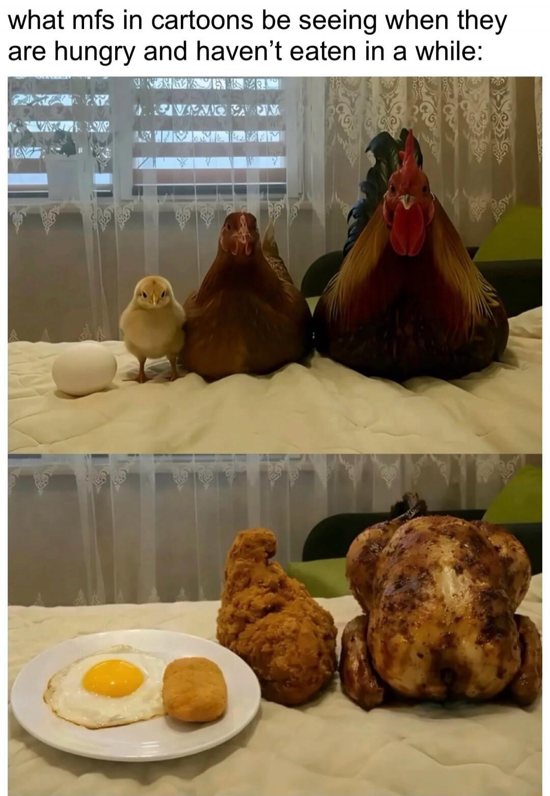 what mfs in cartoons be seeing when they are hungry and haven't eaten in a while: