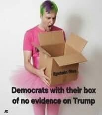 Democrats with their box of no evidence on Trump. Epstein Files.