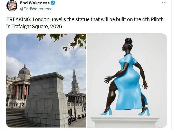 BREAKING London unveils the statue that will be built on the 4th Piinth in Trafalgar Square 2026 il S A