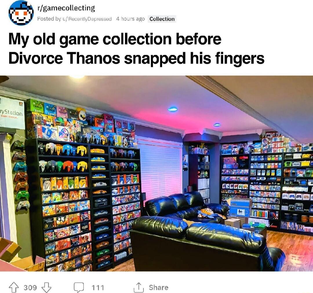 gamecollecting My old game collection before Divorce Thanos snapped his fingers