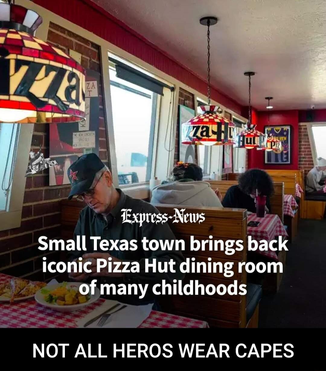 iconic Pizza Hut dining room of many childhoods y NOT ALL HEROS WEAR CAPES