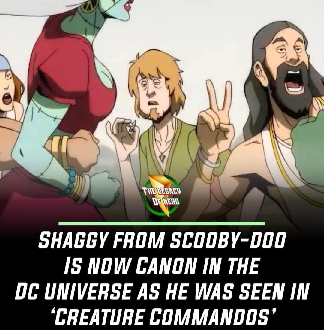SHAGGY FROM SCO0BY DOO IS NOW CANON IN THE DC UNIVERSE AS HE WAS SEEN IN CREATURE COMMANDOS