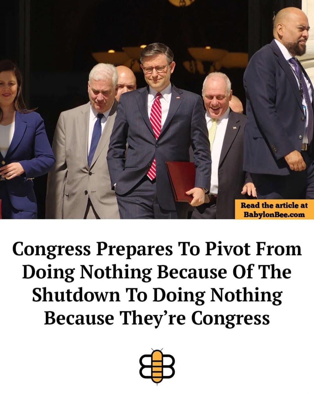 Congress Prepares To Pivot From Doing Nothing Because Of The Shutdown To Doing Nothing Because They’re Congress