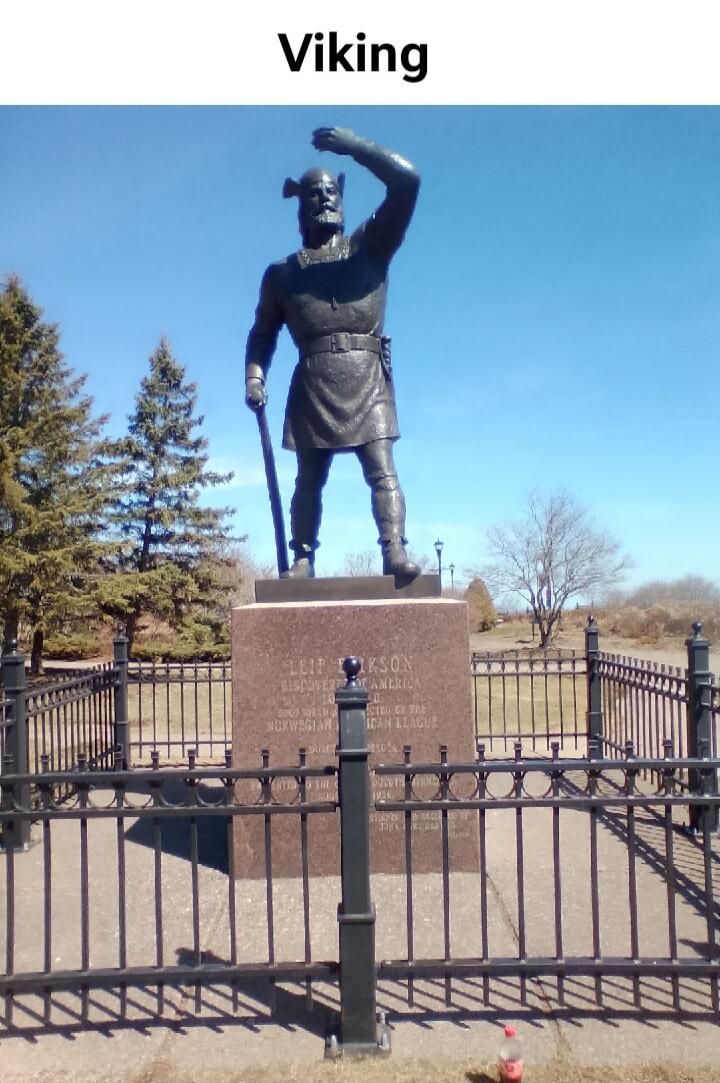 Viking Leif Erikson Discoverer of America Presented to the City by the Norwegian American League October 9, 1926
