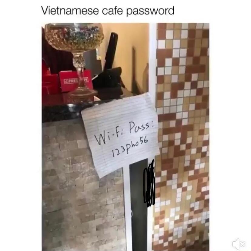 Vietnamese cafe password