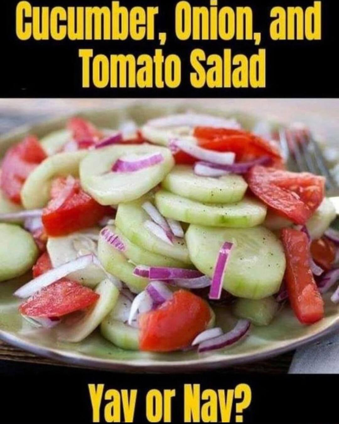 Gucumber Onion and Tomato Salad