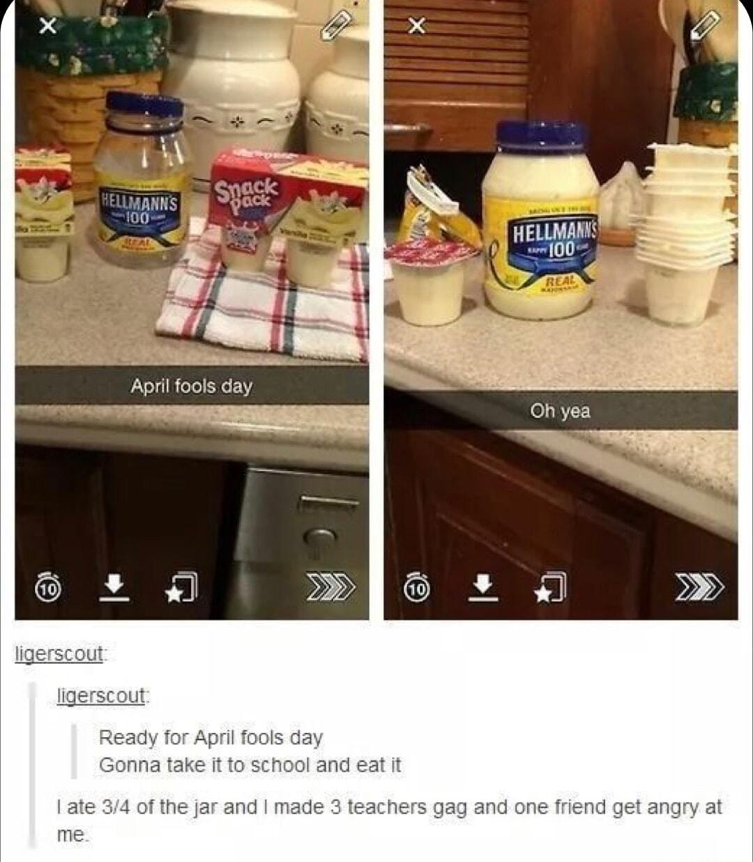 igerscout igerscout s day e it1o school and eat It onn for April o I ate 34 of the jar and made 3 teachers gag and one fre