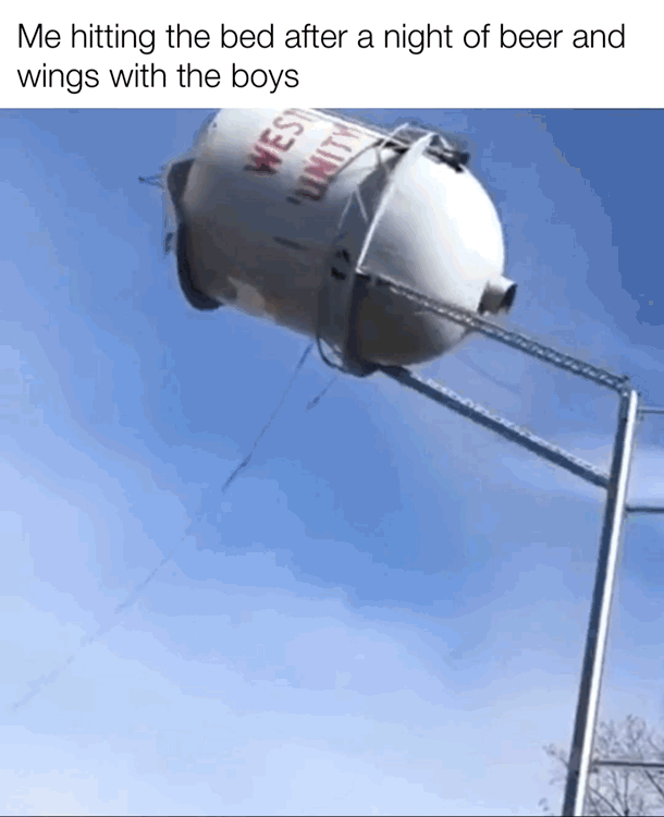 Me hitting the bed after a night of beer and wings with the boys