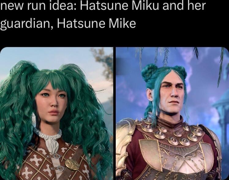 new run idea Hatsune Miku and her guardian Hatsune Mike